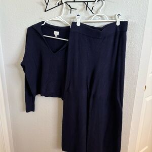 A New Day Navy Sweater and Pants Set